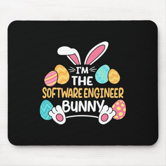 Ik ben de software engineer Bunny Developer Pasen  Muismat (Voorkant)