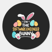Ik ben de software engineer Bunny ontwikkelaar Pas Ronde Sticker (Voorkant)