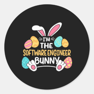 Ik ben de software engineer Bunny ontwikkelaar Pas Ronde Sticker