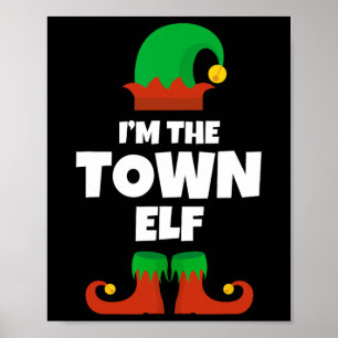 Ik ben de stad elf familie pyjama kerst grappig poster