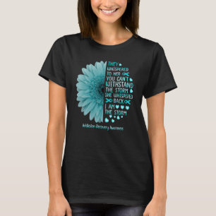 Ik ben de storm Addiction Recovery Warrior Blauwgr T-shirt