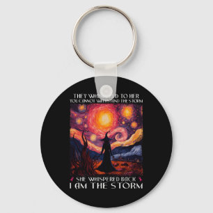 Ik ben de Storm borstkankerheks Halloween Starry Sleutelhanger