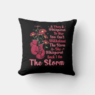 Ik ben de Storm Boxing Warrior Pink Ribbon Women B Kussen