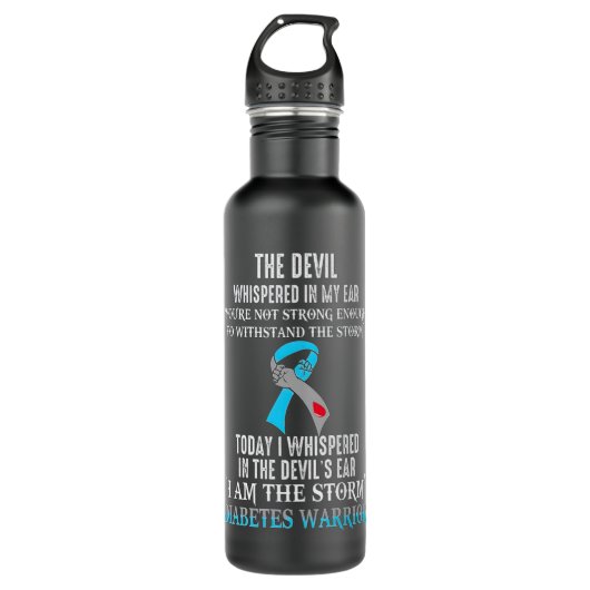 Ik ben de Storm Diabetes Awareness Warrior Waterfles (Voorkant)