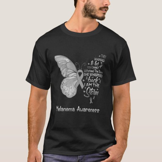 Ik ben de Storm Melanoma Awareness Butterfly T-shirt (Voorkant)