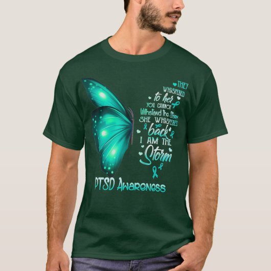 Ik ben de storm PTSD Awareness Butterfly T-shirt (Voorkant)
