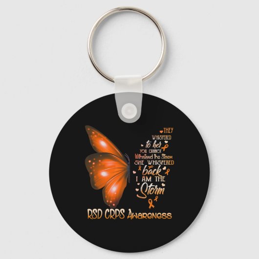 Ik ben de storm RSD CRPS Awareness Butterfly Sleutelhanger (Voorkant)