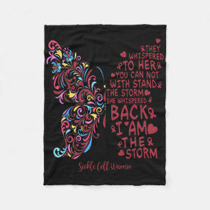 Ik ben de Storm Sickle Cell Warrior Butterfly Woma Fleece Deken
