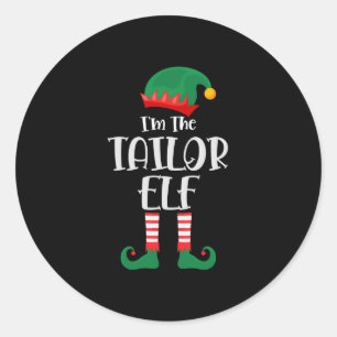 Ik ben de Tailor Elf die Kerstmis aanpast Ronde Sticker
