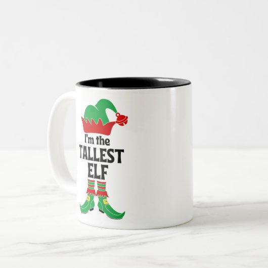 Ik ben de Tallest Elf Tweekleurige Koffiemok (Voorkant links)