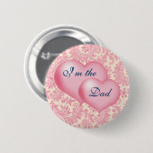 "Ik ben de vader" Roze Ronde Button 5,7 Cm (Voorkant /achterkant)