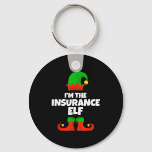 Ik ben de verzekeringself familie pyjama kerst gra sleutelhanger