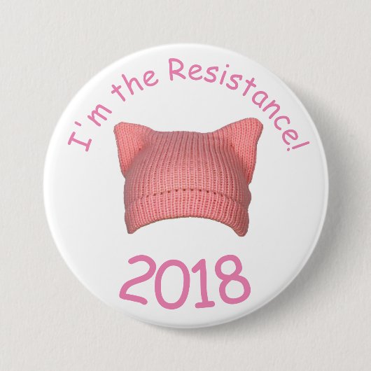 "Ik ben de Verzetsstrijder" Pussy Pet Button (Voorkant)