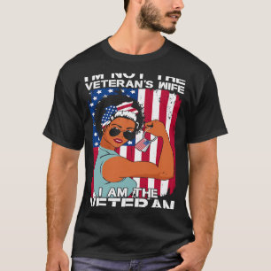 Ik ben de veteraan Vrouw veteranen dag militair pa T-shirt