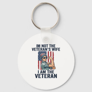 Ik Ben de Veterane Patriottische Vrouwelijke Veter Sleutelhanger