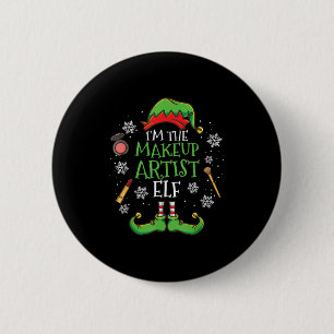 Ik ben de visagist Elf Kerstmis Ronde Button 5,7 Cm