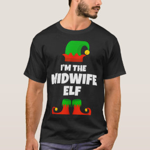 Ik ben de vroedvrouw elfenfamilie pyjama kerst gra t-shirt