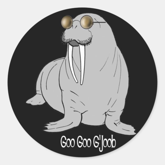 Ik ben de Walrus Ronde Sticker (Voorkant)
