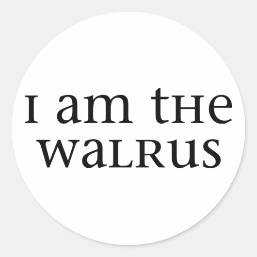 Ik ben de Walrus Ronde Sticker (Voorkant)