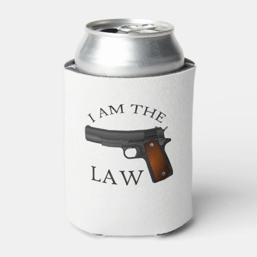 Ik ben de wet met een pistool blikjeskoeler (Blikje Voorkant)