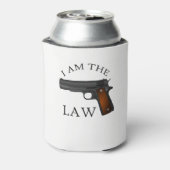 Ik ben de wet met een pistool blikjeskoeler (Blikje Achterkant)