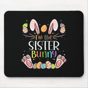 Ik ben de zus Bunny Matching Family Easter Party Muismat