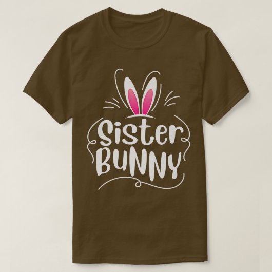 Ik ben de zuster Bunny Rabbit Ears Egg Funny Easte T-shirt (Design voorkant)