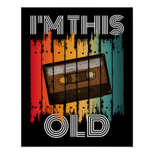 Ik ben deze oude retro klassieke cassetterecorder perfect poster