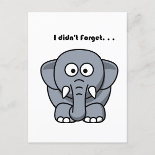 Ik ben die grappige grijze olifant cartoon niet ve briefkaart