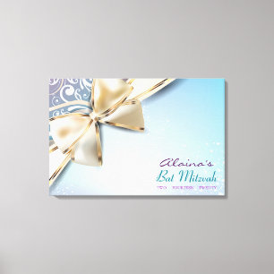 IK BEN DIVINE BOW Bar Bat Mitzvah Sign In Board Canvas Afdruk