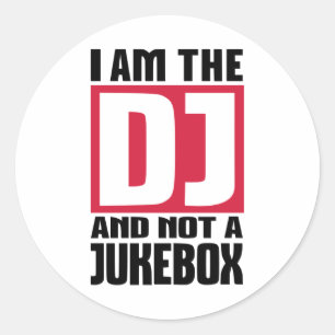 Ik ben DJ geen Jukebox Ronde Sticker