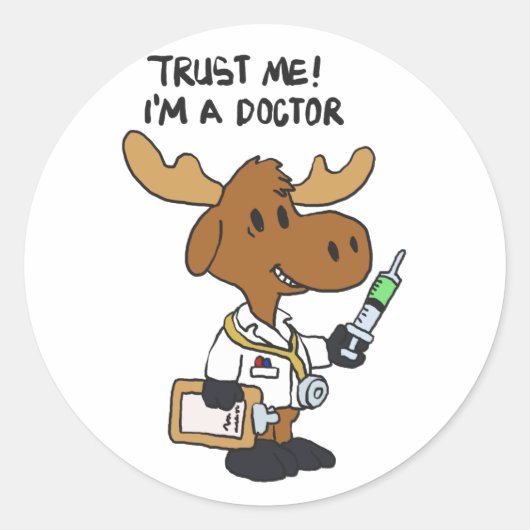 Ik ben dokter. | achtergrondkleur kiezen ronde sticker (Voorkant)