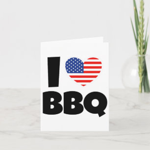 Ik ben dol op BBQ-barbecue met Amerikaanse vlag en Kaart