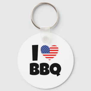 Ik ben dol op BBQ-barbecue met Amerikaanse vlag en Sleutelhanger