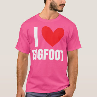Ik ben dol op Bigfoot Sasquatch Heart Forest Creat T-shirt