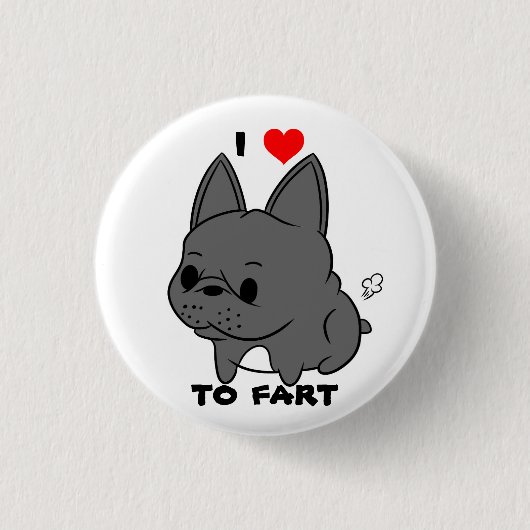 Ik ben dol op Button (zwart) (Voorkant)