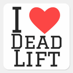 Ik ben dol op dead lift vierkante sticker