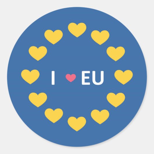 Ik ben dol op EU-bumperklever - blijf - EU-referen Ronde Sticker (Voorkant)