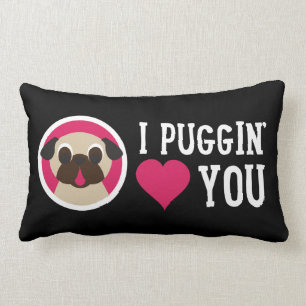 Ik ben dol op jullie die Pug Lumbar Pillow hebben Kussen
