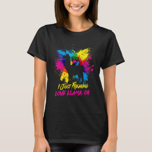 Ik ben dol op lama's verf Splatter Llama L T-shirt