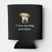 Ik ben dol op mijn hond en bier Funny Pet Foto Blikjeskoeler (Achterkant)