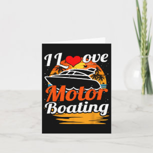 Ik ben dol op motorboot Retro Funny Boater Kaart