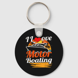  Ik ben dol op motorboot Retro Funny Boater Sleutelhanger