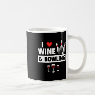 Ik ben dol op wijn en bowlingballen bowler strike koffiemok