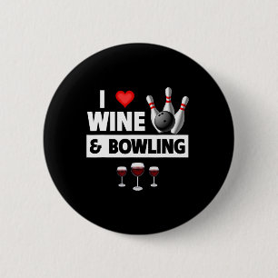 Ik ben dol op wijn en bowlingballen bowler strike ronde button 5,7 cm