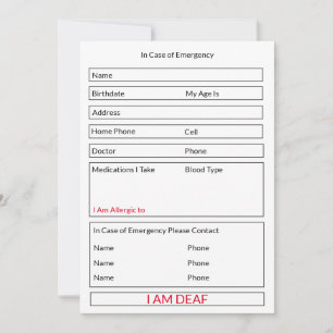 Ik ben doof in het hoesje van noodgevallen voor ki feestdagenkaart