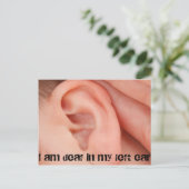 Ik ben doof in mijn linkeroor briefkaart (Staand voorkant)