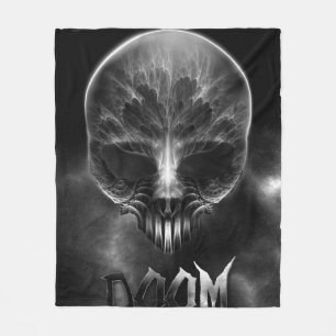 Ik ben Doom Fractal Skull Fleece Deken