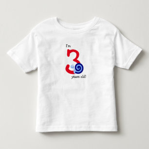 "Ik ben drie jaar oud!" + Fijne blauwe slak Kinder Shirts