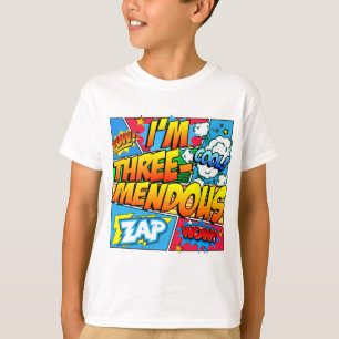 Ik ben drie Mendous 3rd Birthday Comic Book T-shirt